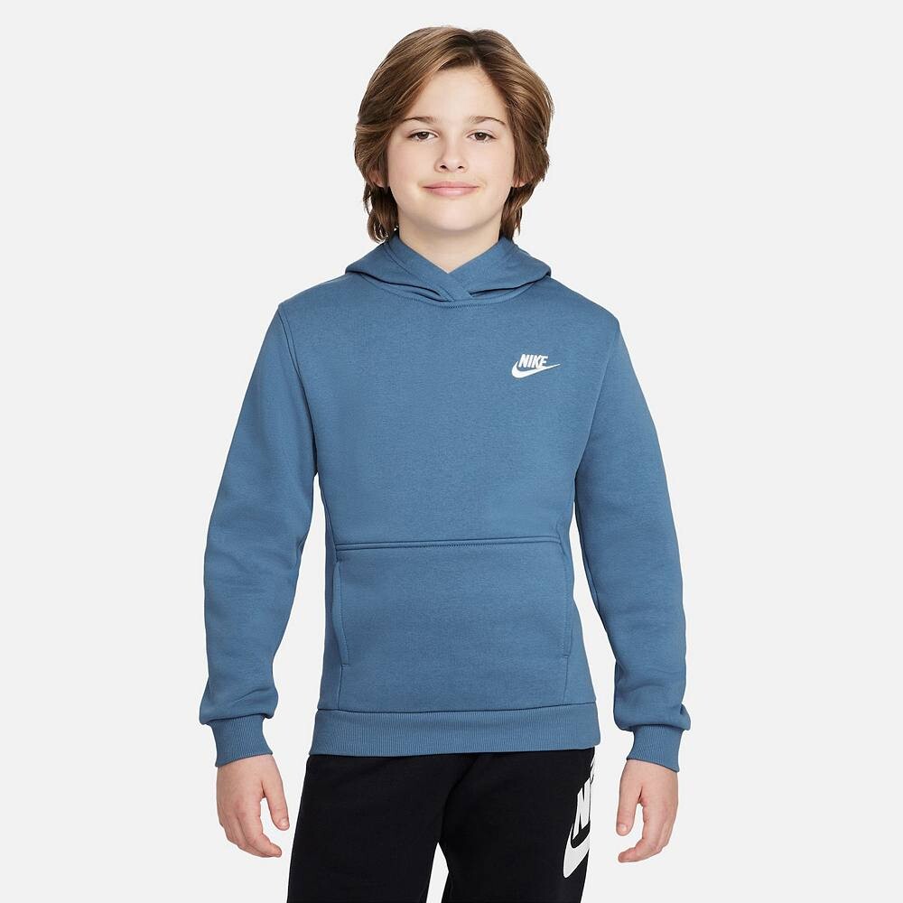 

Флисовый пуловер с капюшоном Nike Sportswear Club для детей 8–20 лет, синий