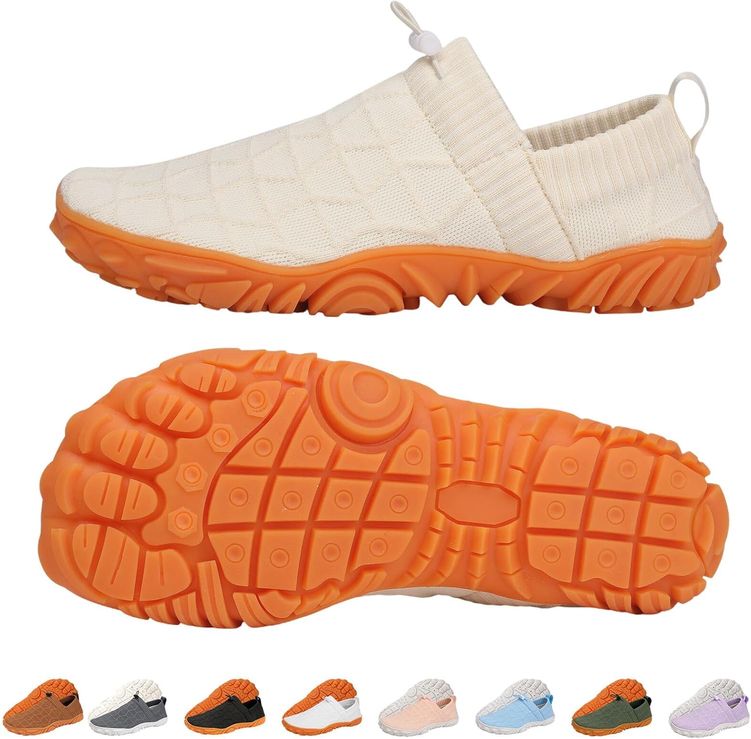 

Горные кроссовки для ходьбы для мужчин и женщин, с широкой носочной частью, противоскользящие, для бега, пляжа, плавания и бассейна Kiyenus, бежевый