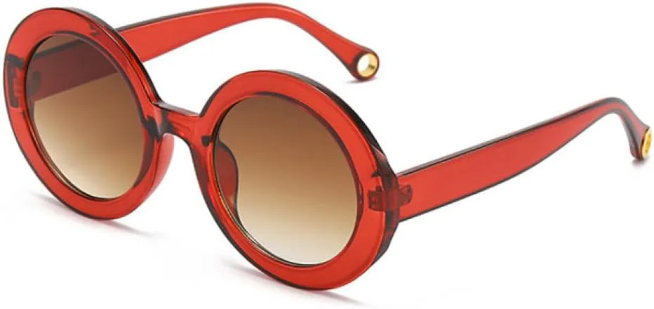 

MUTYNE Модные разноцветные круглые солнцезащитные очки для женщин, винтажные градиентные очки для мужчин, панк-солнцезащитные очки UV400, Red Tea Gradient