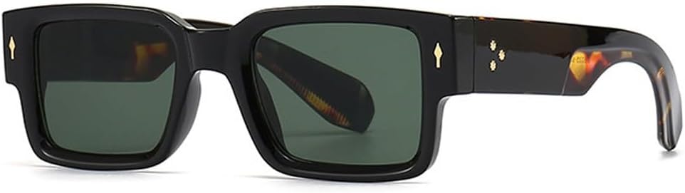 

Популярные модные солнцезащитные очки с заклепками для мужчин, винтажные панк-очки с градиентным переходом, модные темно-зеленые солнцезащитные очки с защитой от УФ-излучения UV400 для женщин TKKTLLT, Black Dark Green