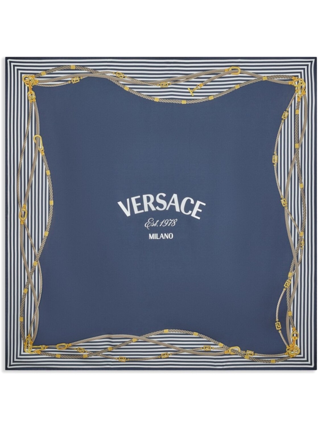 

Versace шелковый платок с логотипом, синий