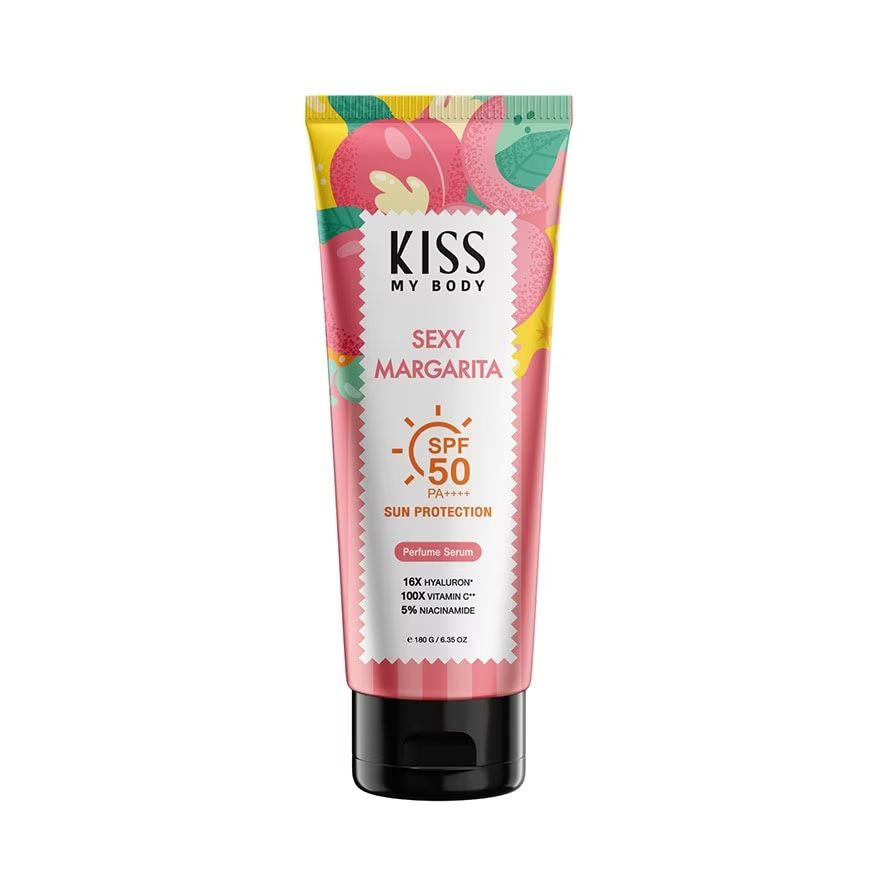 

Kiss My Body Солнцезащитная парфюмерная сыворотка SPF 50 PA++++ Sexy Margarita 180 G, Peach