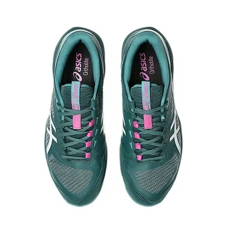 Мужские теннисные кроссовки для всех типов покрытий «Solution Speed FF 4» от ASICS, Green X Purple — фото 2