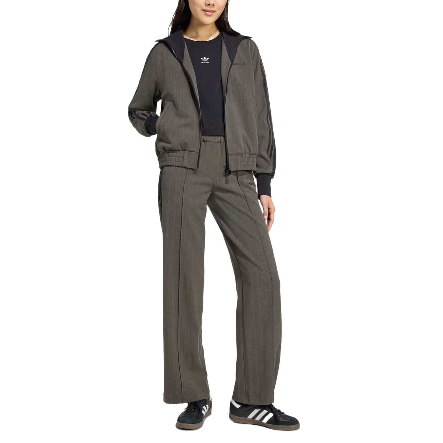 Adidas Originals Приталенная куртка для бега, Gray Brown — фото 4