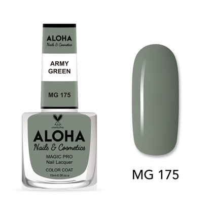 

Лак для ногтей Magic Pro 15 мл - Mg 175 / Армейский зеленый Aloha Nails & Cosmetics