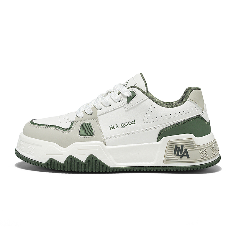 

HLA Мужские скейтерские кеды низкие бело-зеленые, цвет White Green