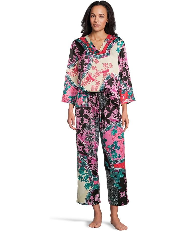 

Пижама N by Natori Brocade V-Neck Pajama Set, черный мульти