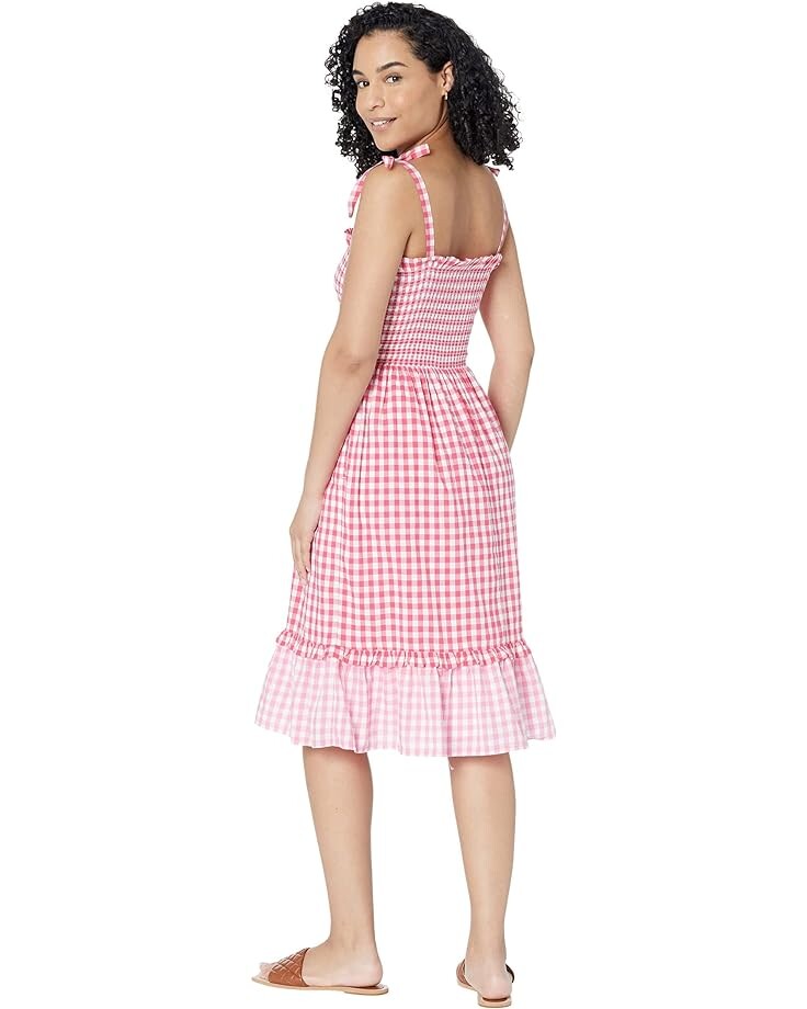 

Платье Draper James Taylor Smocked Dress in Multi Gingham, розовый