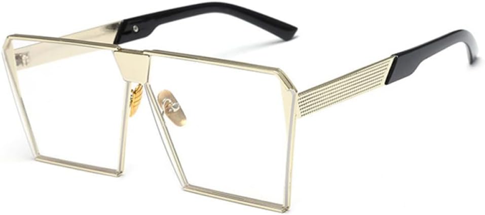 

Крупные солнцезащитные очки в металлической оправе для женщин, зеркальные солнцезащитные очки для мужчин, солнцезащитные очки UV400 в большой оправе LANGSER, C5 Transparent