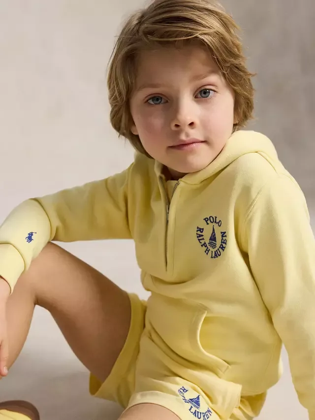 Детская толстовка на молнии до четверти длины, желтая Ralph Lauren — фото 3