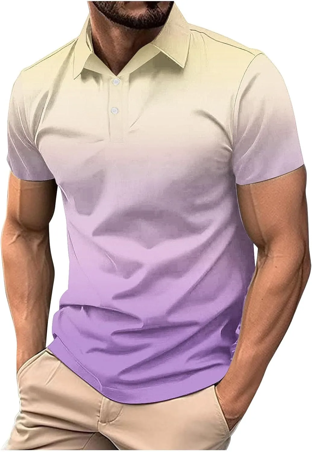 

Мужская поло с коротким рукавом, градиент, для тренировок и гольфа