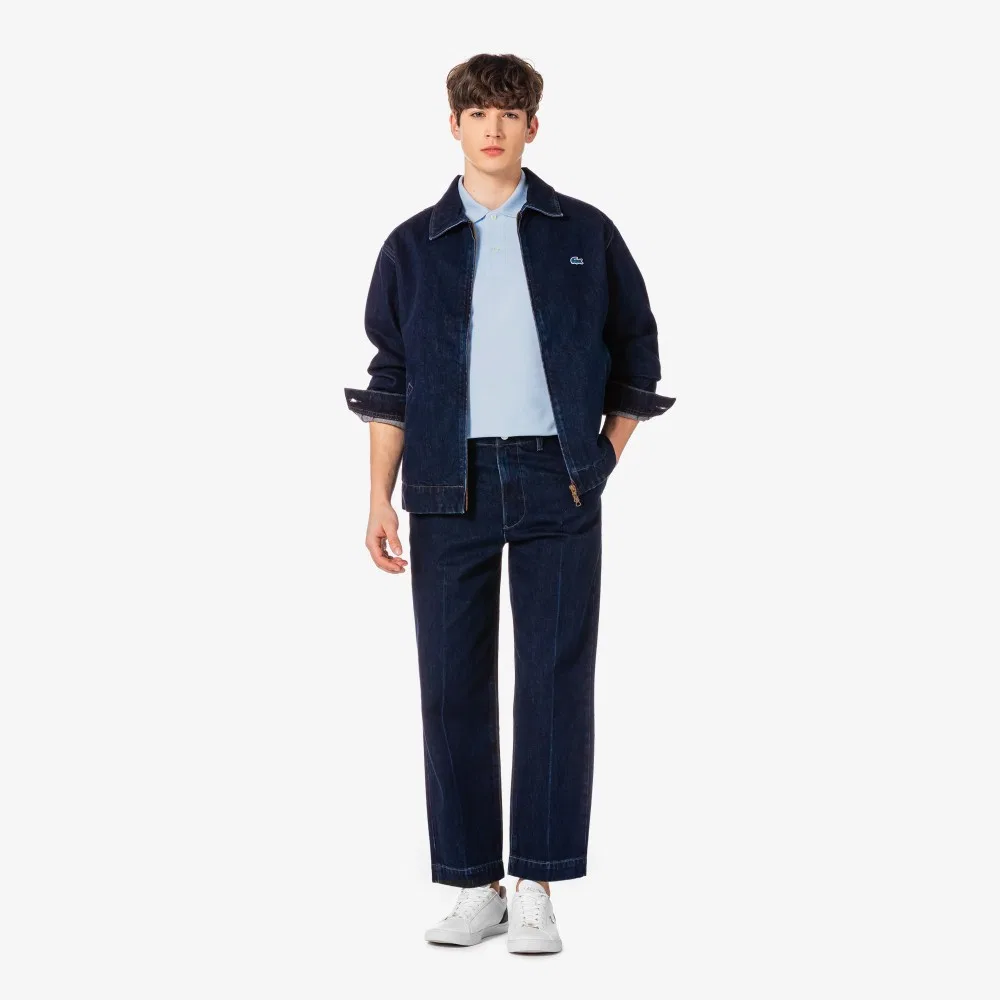 Мужская синяя джинсовая куртка на молнии от Lacoste — фото 2