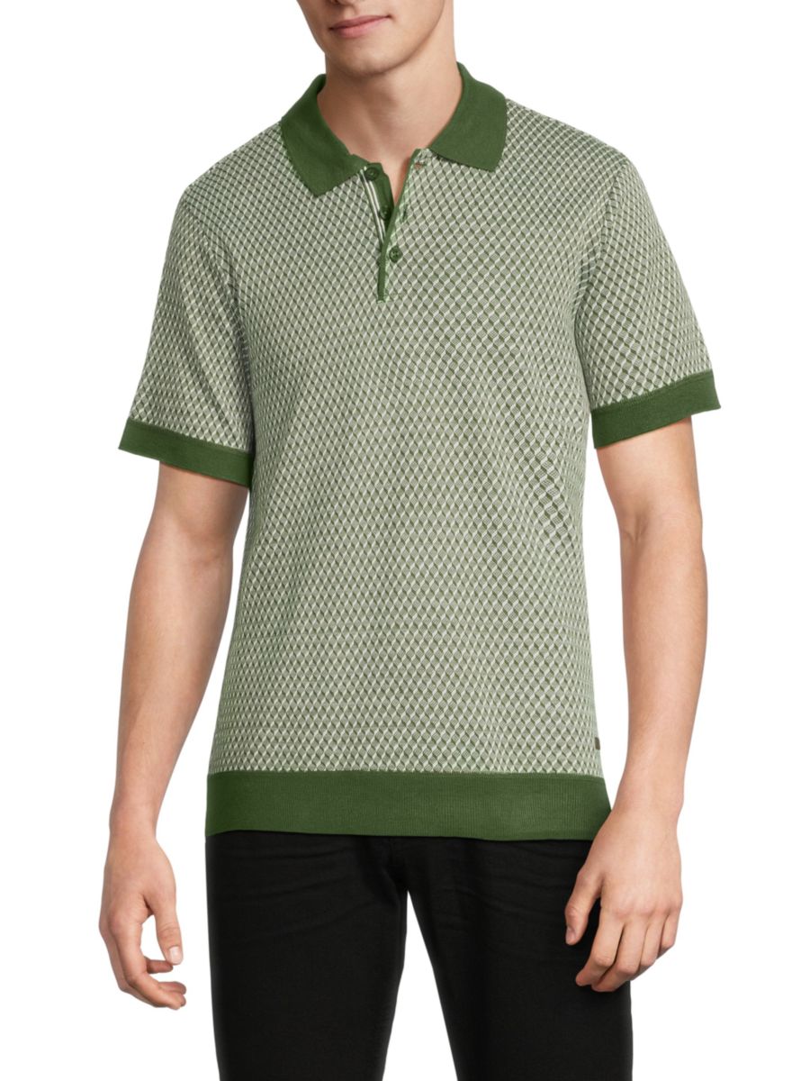 

Контрастная трикотажная рубашка Waylen Johnny-Collar BUFFALO David Bitton, цвет Olive Combo
