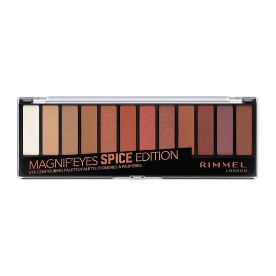 Палетка из 12 теней для век - Spice Edition, 14 гр Rimmel, MagnifEyes, коричневый — фото 2