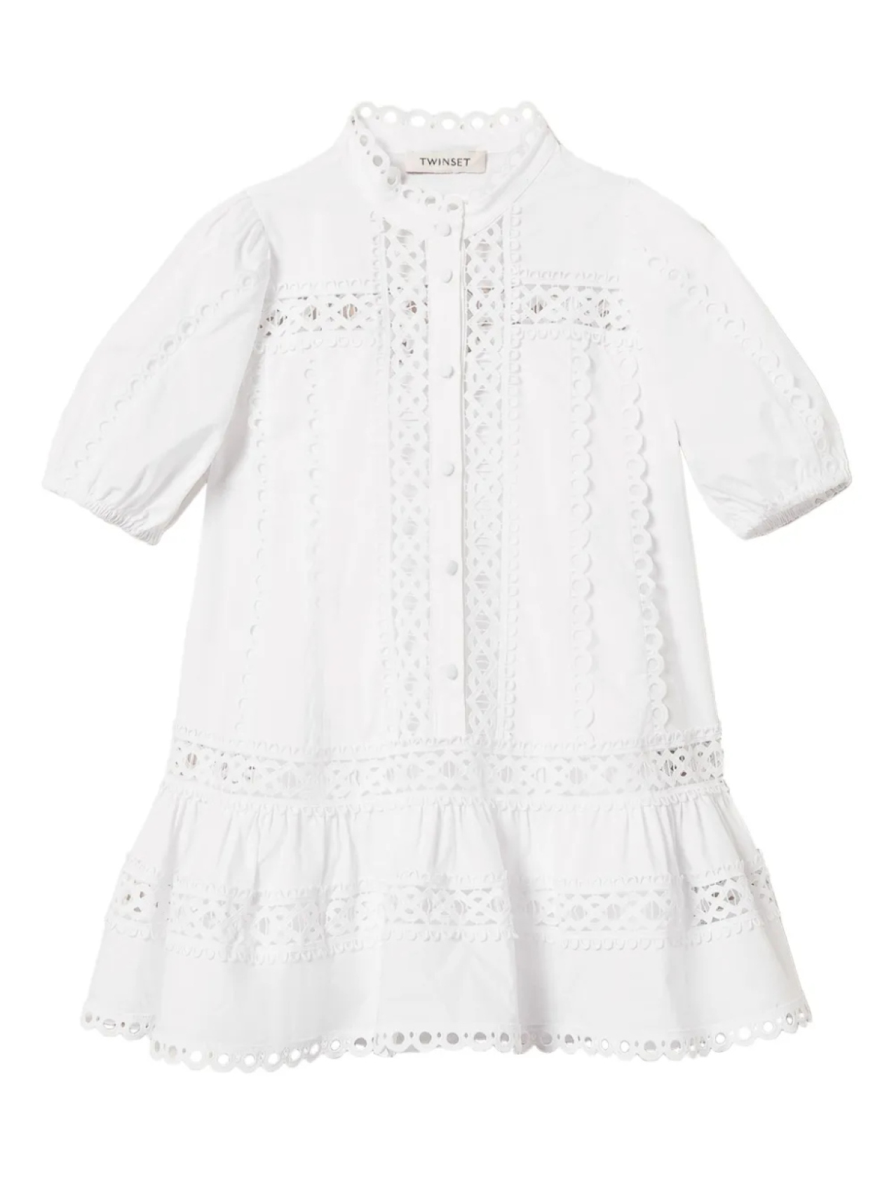 

Платье мини с английской вышивкой TWINSET Kids, белый