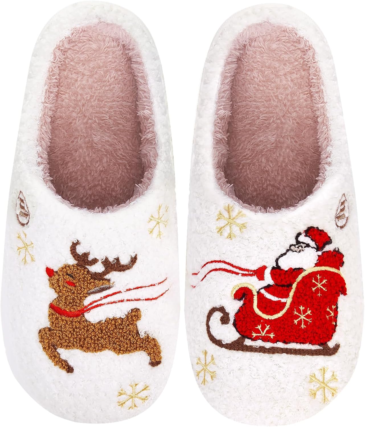 

Рождественские тапочки с оленями для женщин и мужчин, пушистые домашние тапочки с эффектом памяти, уютные тапочки для дома и улицы, зимние антискользящие плюшевые милые тапочки, тапочки для спальни, подарок на Хэллоуин и Рождество Hi-Y2Kgirls, B...