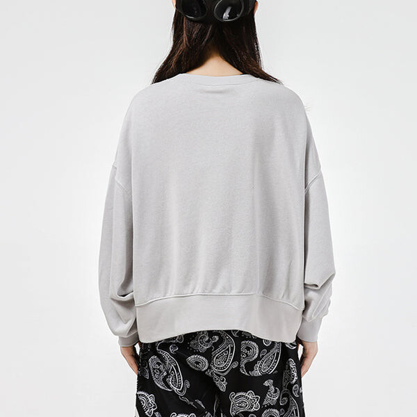 Свитер logo loose sports round neck pullover gray hoodie Nike, серый — фото 3