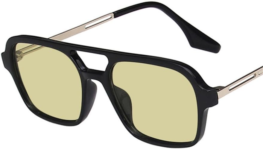 

Ретро солнцезащитные очки с двойной перемычкой для женщин, модные розовые градиентные очки, очки с ажурным леопардовым принтом, синие солнцезащитные очки для мужчин HYYZZC, Black Yellow