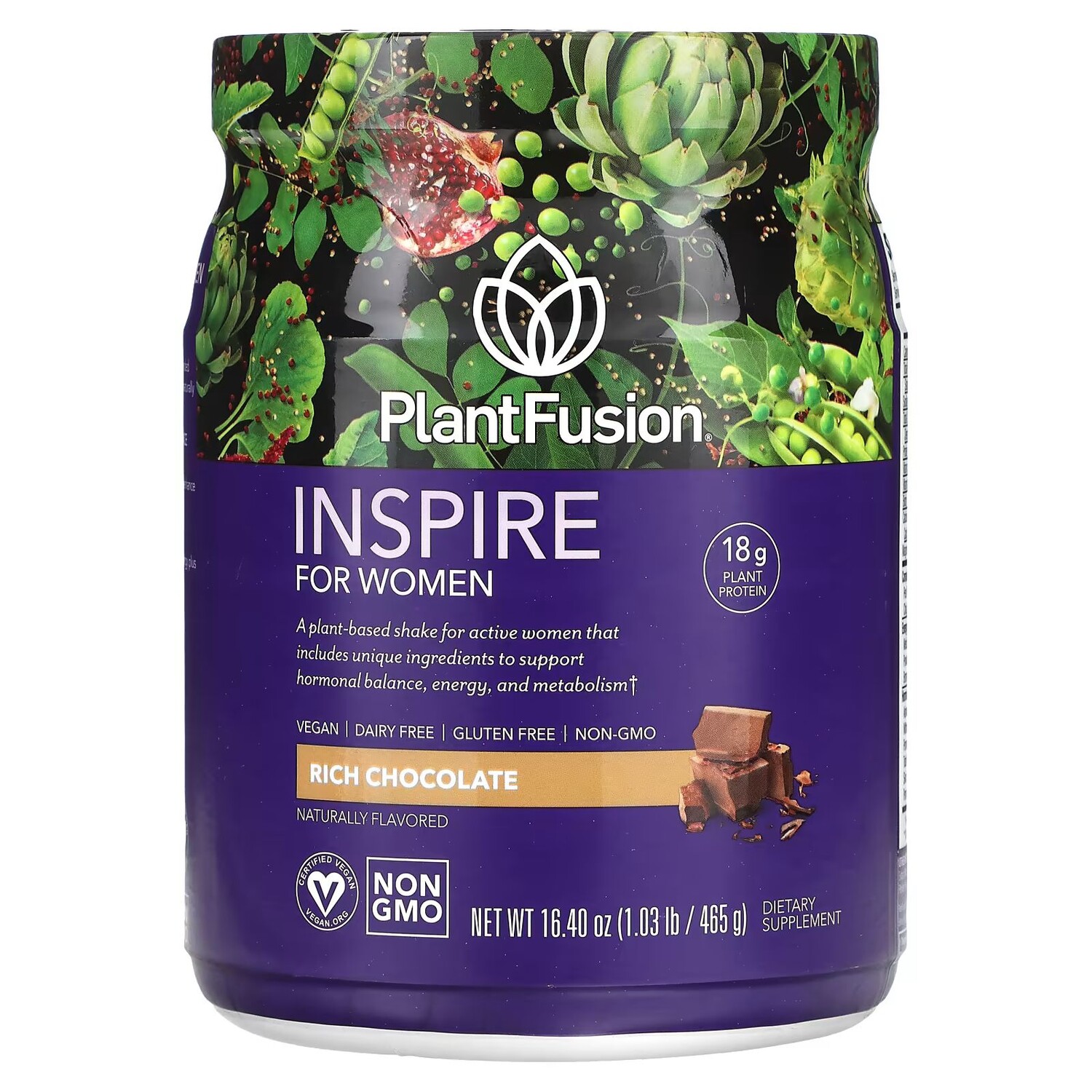 

Inspire для женщин, насыщенный шоколад, 16,40 унций (465 г) Plantfusion