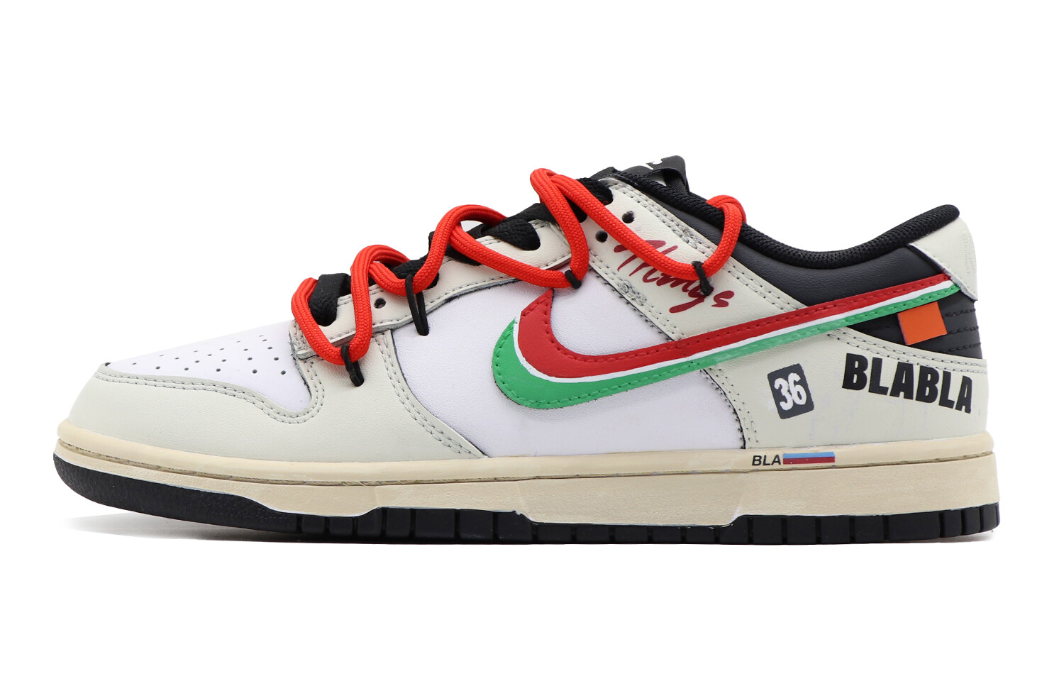

Кроссовки Nike Dunk Skateboarding Shoes Women's Low-top Red/Green, белый