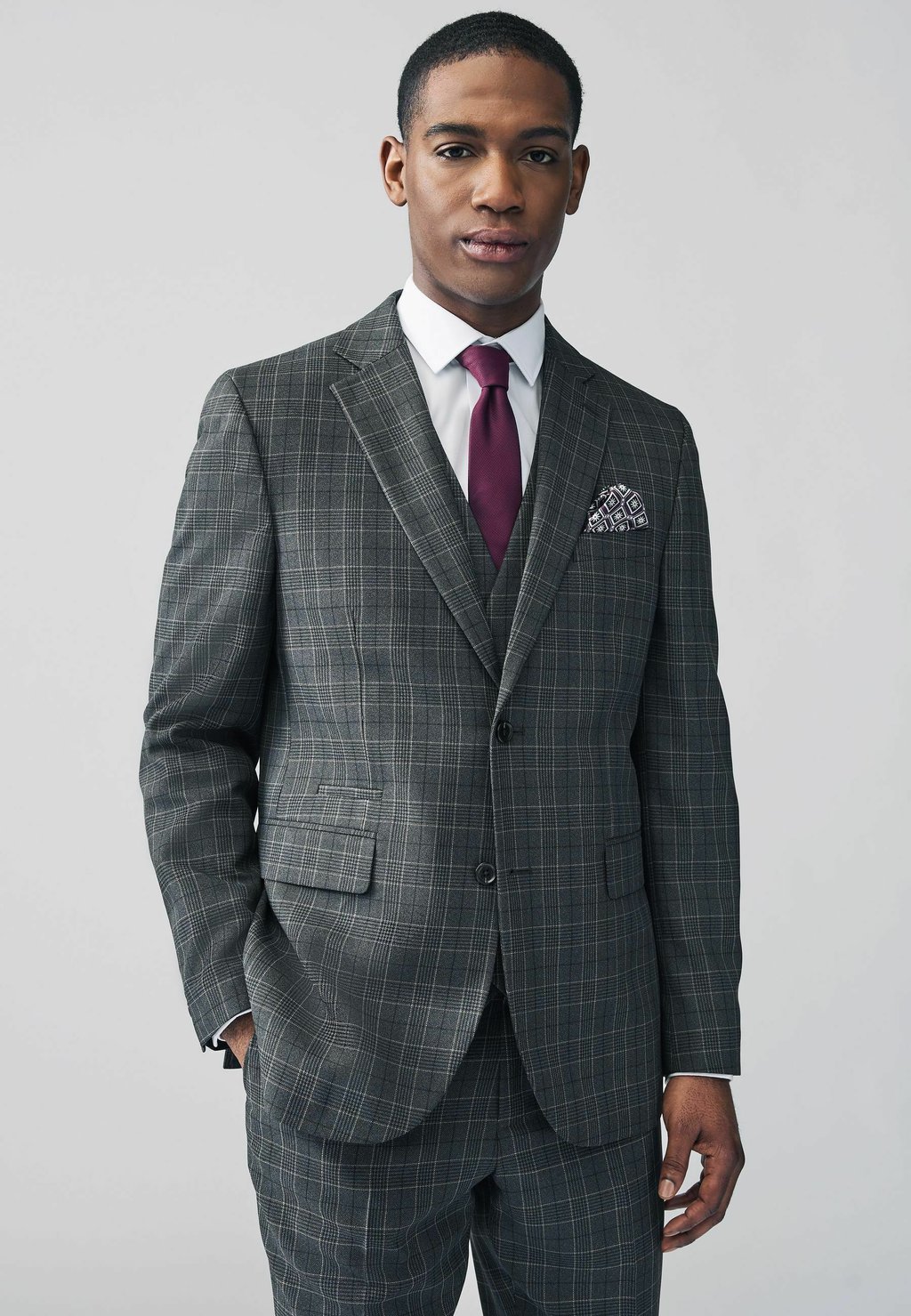 

Пиджак-блейзер REGULAR FIT - TAILORED FIT TRIMMED - Suit jacket Next, серый