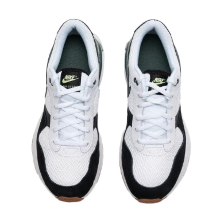 Кроссовки Air Max SYSTM с низким верхом, устойчивые к истиранию, дышащие, для детей и подростков Nike, белый/зеленый/черный — фото 4