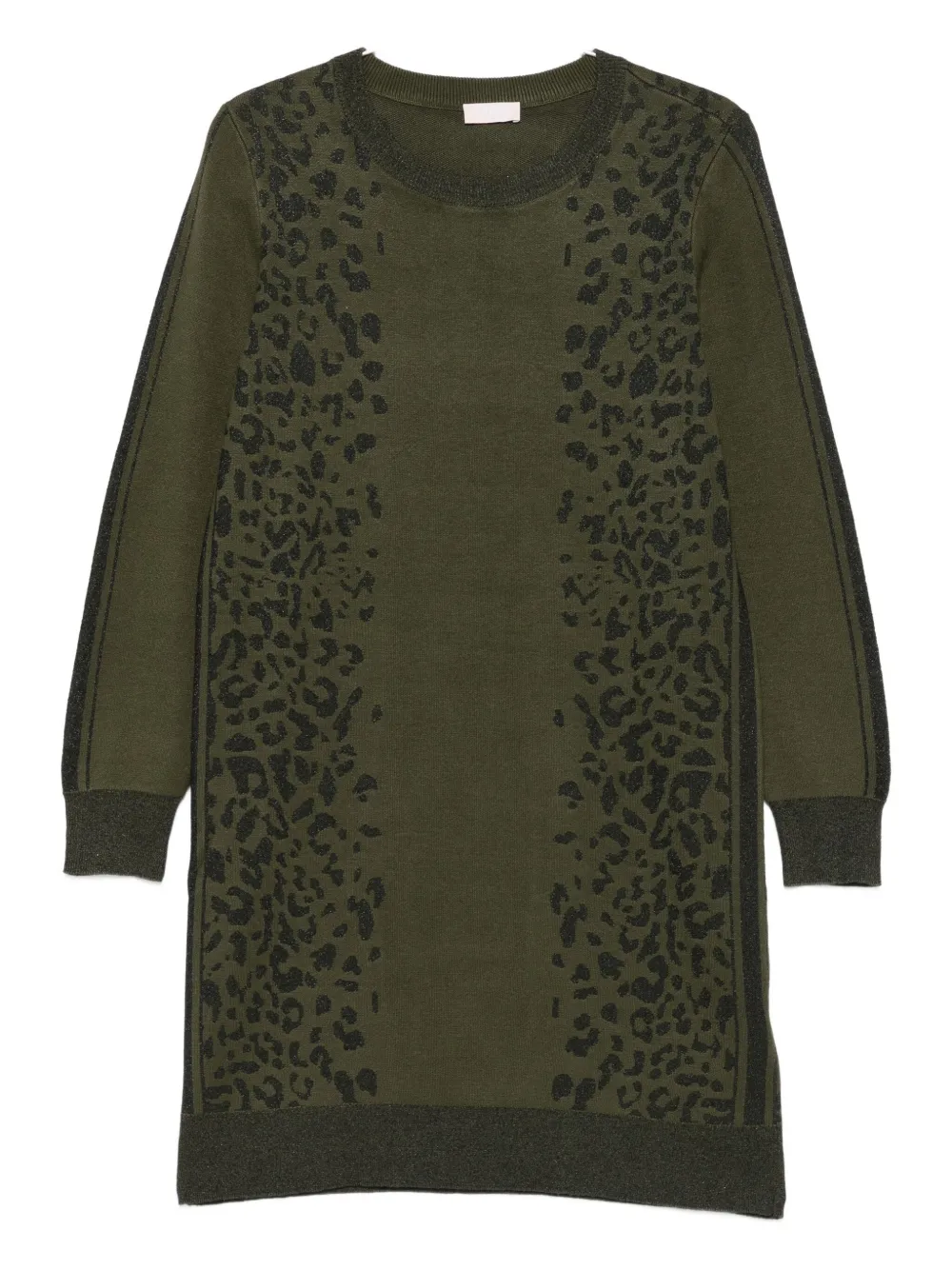 

Трикотажное мини-платье с анималистичным узором Liu Jo, зеленый