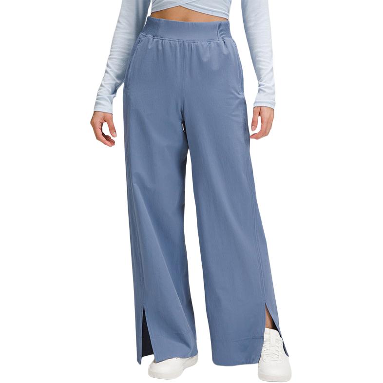 

Растягивающиеся тканевые широкие брюки с высокой посадкой Asia Fit вязаные спортивные штаны женские Lululemon, синий