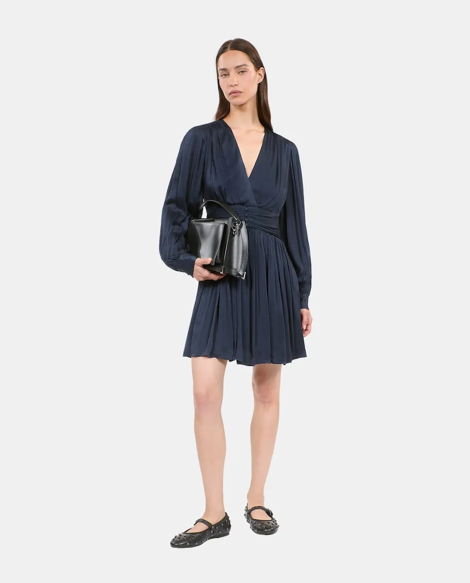 

Короткое платье с крестообразным вырезом The Kooples, тёмно-синий