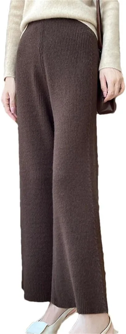 

Женские брюки с эластичным поясом из шерсти