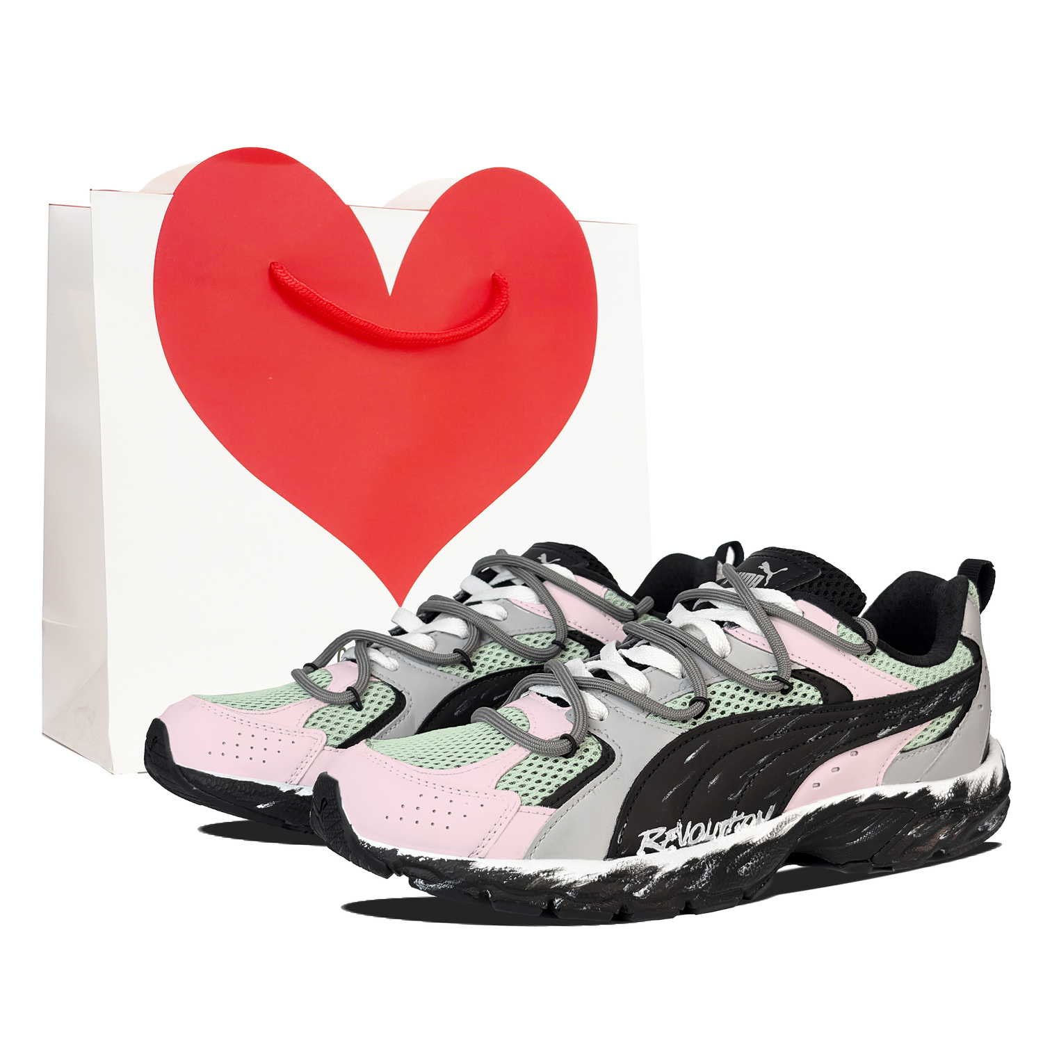 

PUMA Мужские и женские беговые кроссовки Milenio низкие устойчивые к истиранию дышащие розовые зеленые