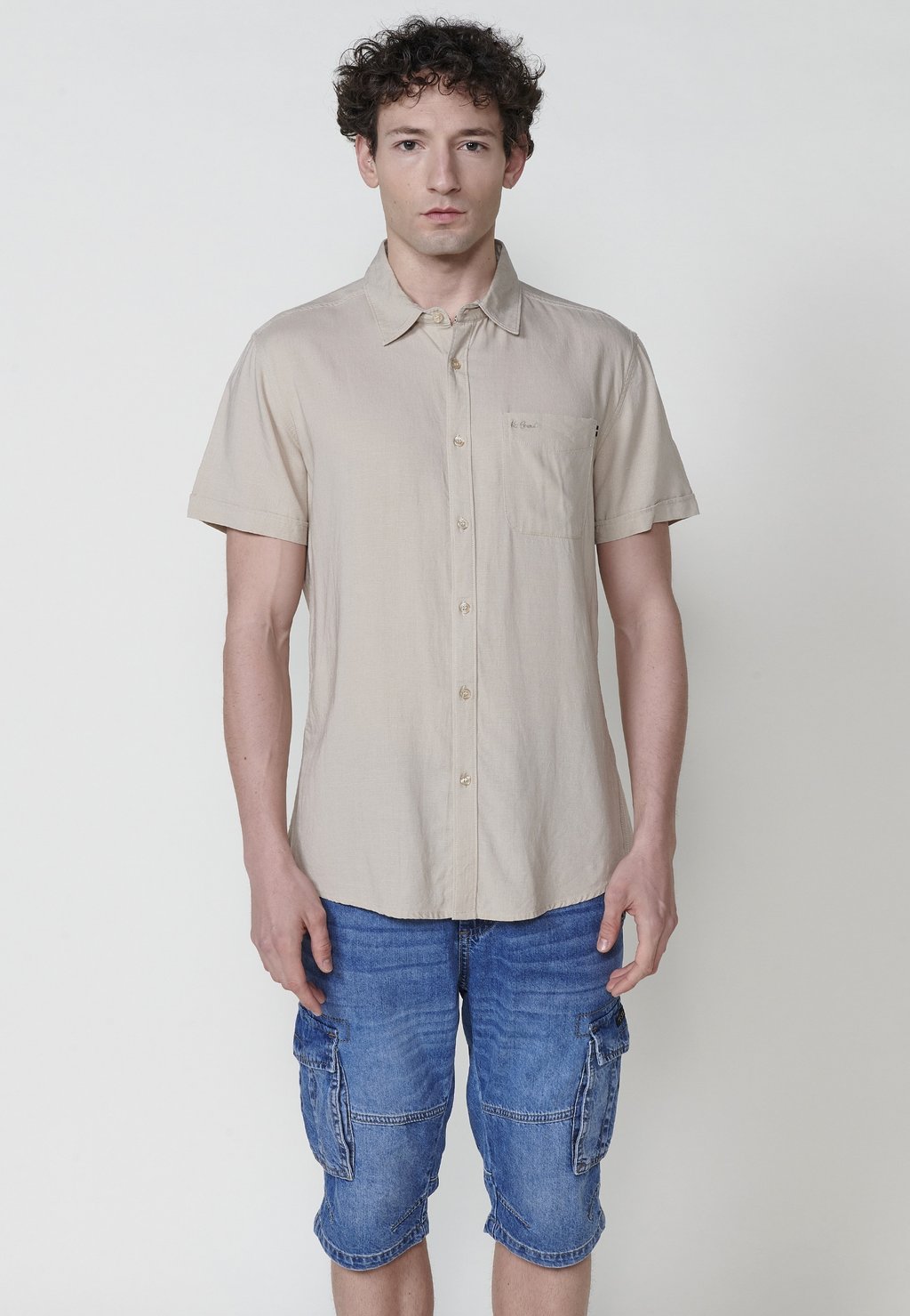 

Рубашка SHORT-SLEEVED Koroshi, цвет Stone