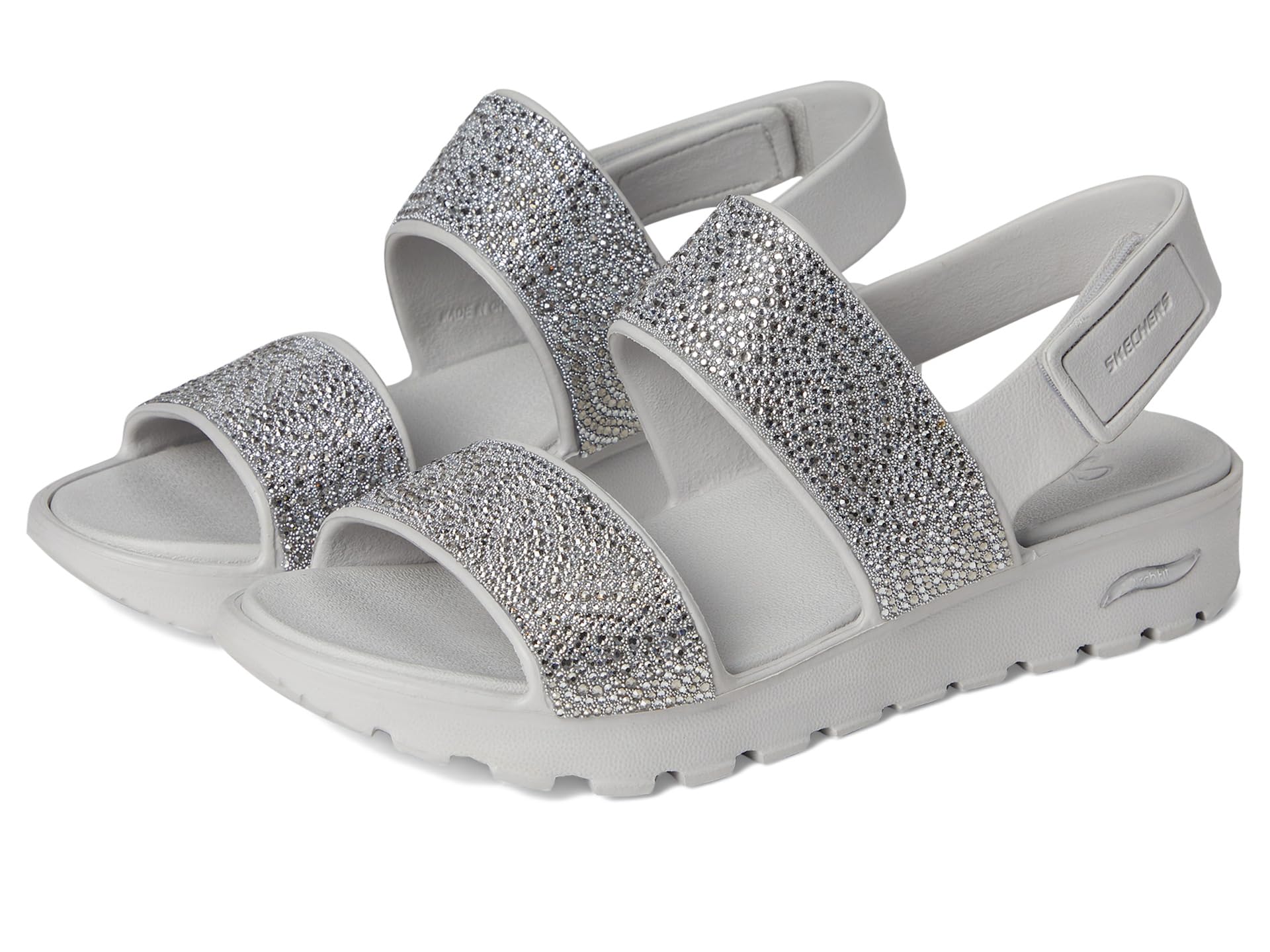 Сандалии SKECHERS Foamies Arch Fit Footsteps Double Band With Rhinestones, Gray