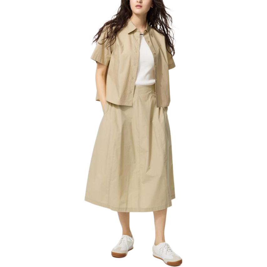 

Повседневная длинная юбка женская UNIQLO, темно-бежевый