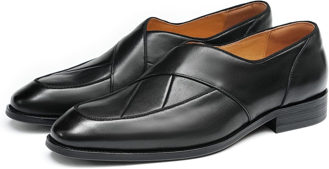 

Мужские лоферы Santimon Mens Dress с отделкой Penny - слипоны из натуральной кожи, формальная и повседневная обувь для свадьбы, модные и удобные мокасины для выпускного, черный