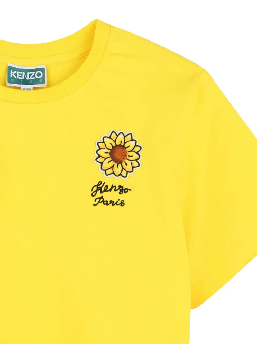 Футболка с вышитым логотипом Kenzo Kids, желтый — фото 3