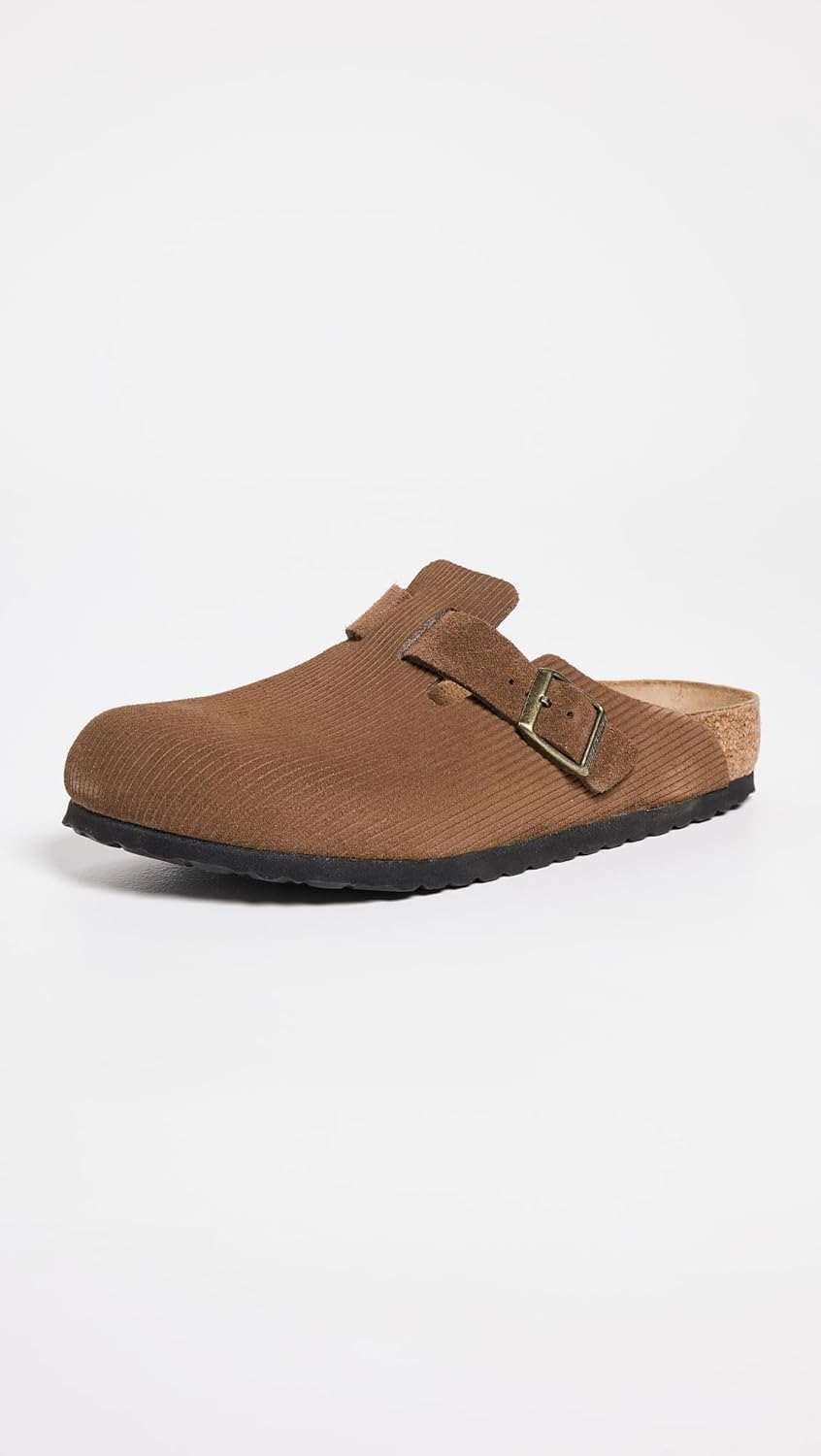 Мужские сабо Birkenstock Boston из вельвета, черный — фото 2