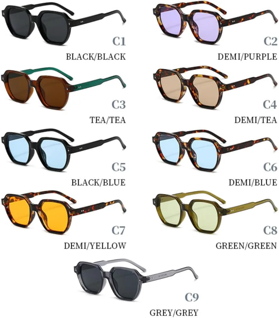 

Солнцезащитные очки для мужчин и женщин - защита UV400 - яркие заклепки, леопардовый принт, для занятий спортом на открытом воздухе и вождения DSVIGF, Black Grey