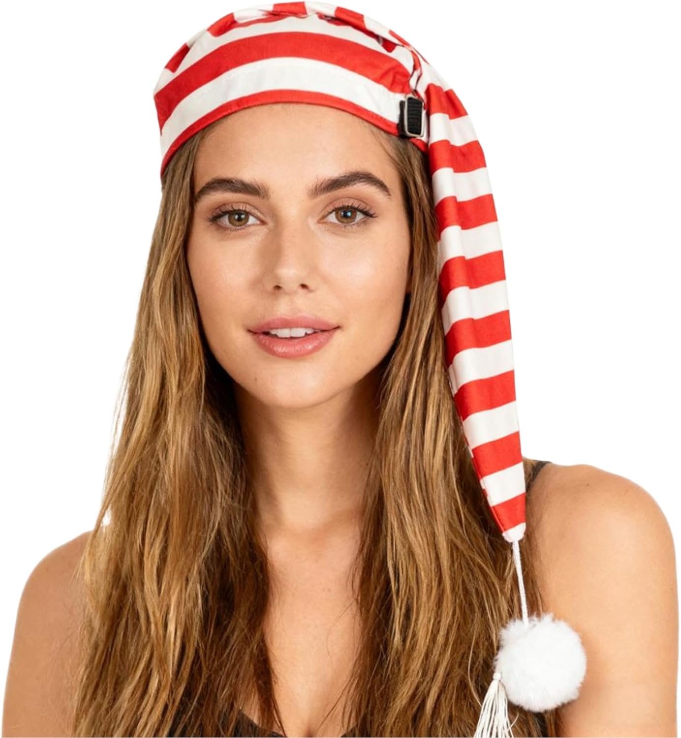 

Полосатые шапочки для сна, рождественские шапочки-швабры, ночная шапка для сна, остроконечные шапочки с помпоном, аксессуары для одежды Lorilida, Red