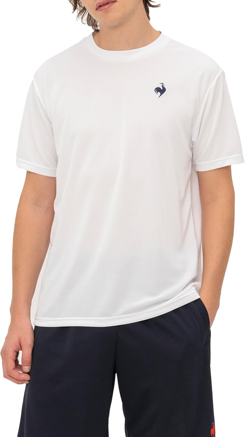 

Футболка с коротким рукавом Le Coq Sportif, влагоотводящая, быстросохнущая, с защитой от УФ-излучения, эластичная, цельная, унисекс, подходит для бега, тренировок, тенниса и взрослых