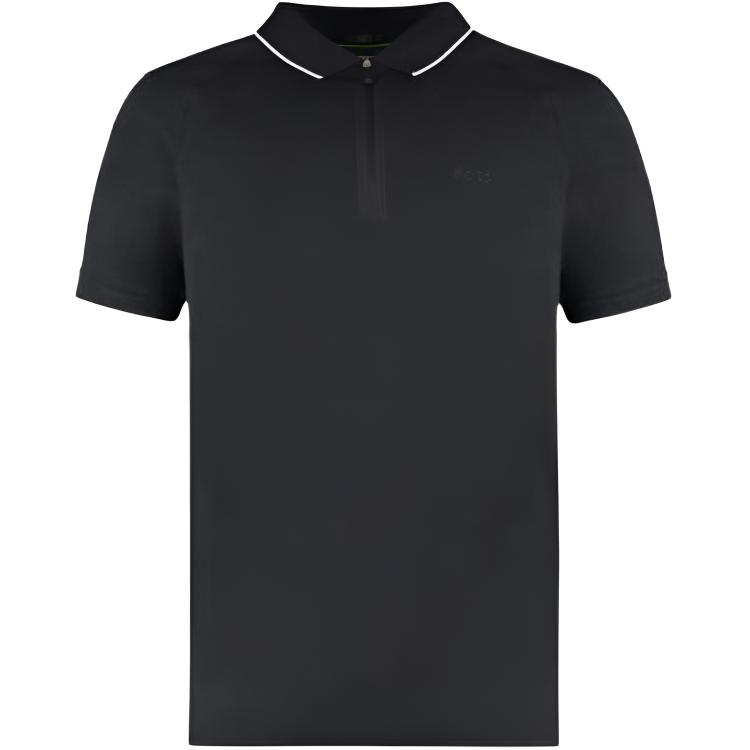 

Босс поло с застежкой-молнией, стретч, slim fit HUGO BOSS, черный