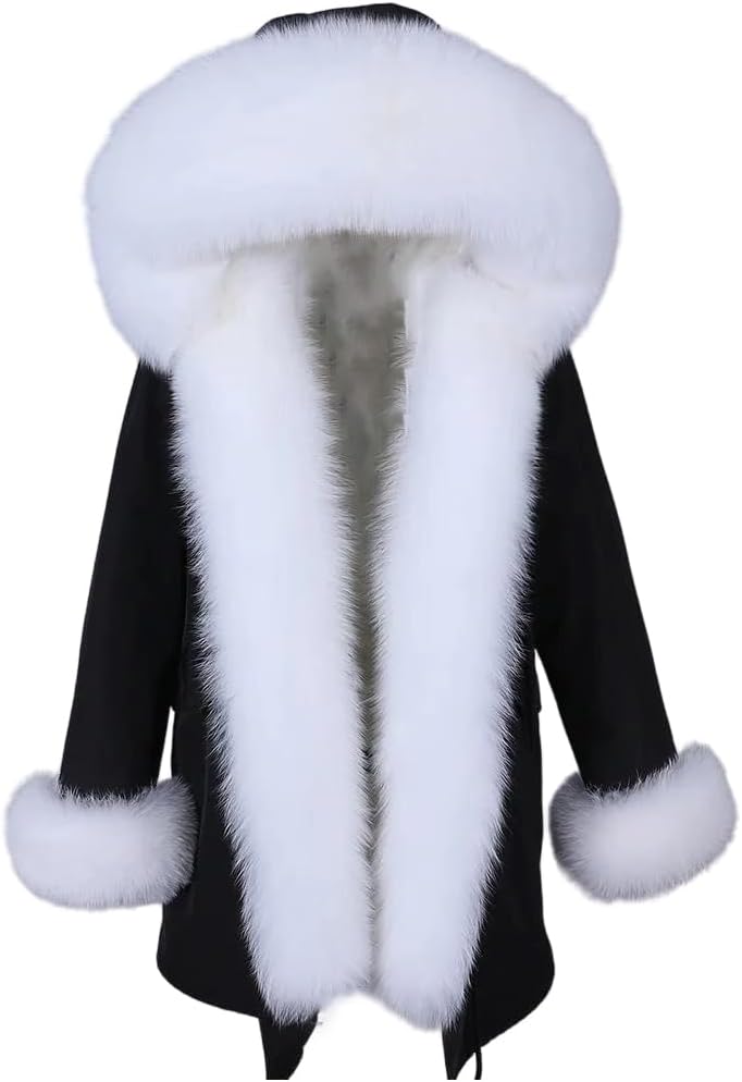 

Женское длинное пальто-парка с капюшоном, съемным воротником и длинными рукавами, застежкой-молнией, зимняя женская одежда Generic, Hd1-15