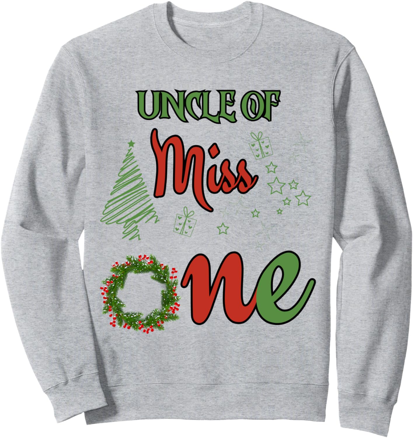 

Толстовка «Дядя мисс Один, первый день рождения, рождественская тематика, семейная вечеринка» Family Look Christmas Theme Party Decoration Gifts, серый