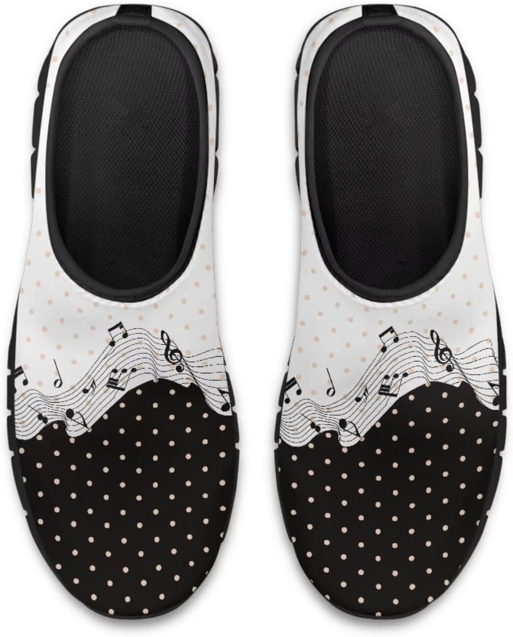 

Кроссовки Forchrinse для женщин и мужчин, низкие домашние лоферы, легкие обувь для бега, уличная обувь, Music Note Polka Dots
