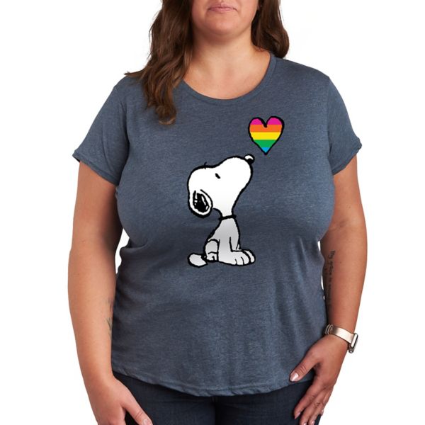 

Футболка с принтом Snoopy, радугой и сердечками в горошек Licensed Character, синий
