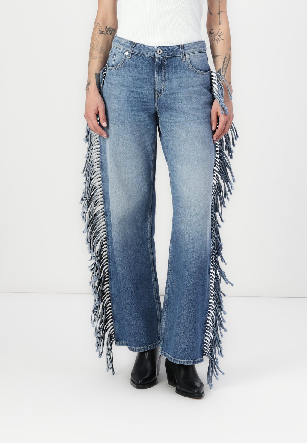 

Джинсы свободного кроя MR FRINGE Karl Lagerfeld Jeans, деним