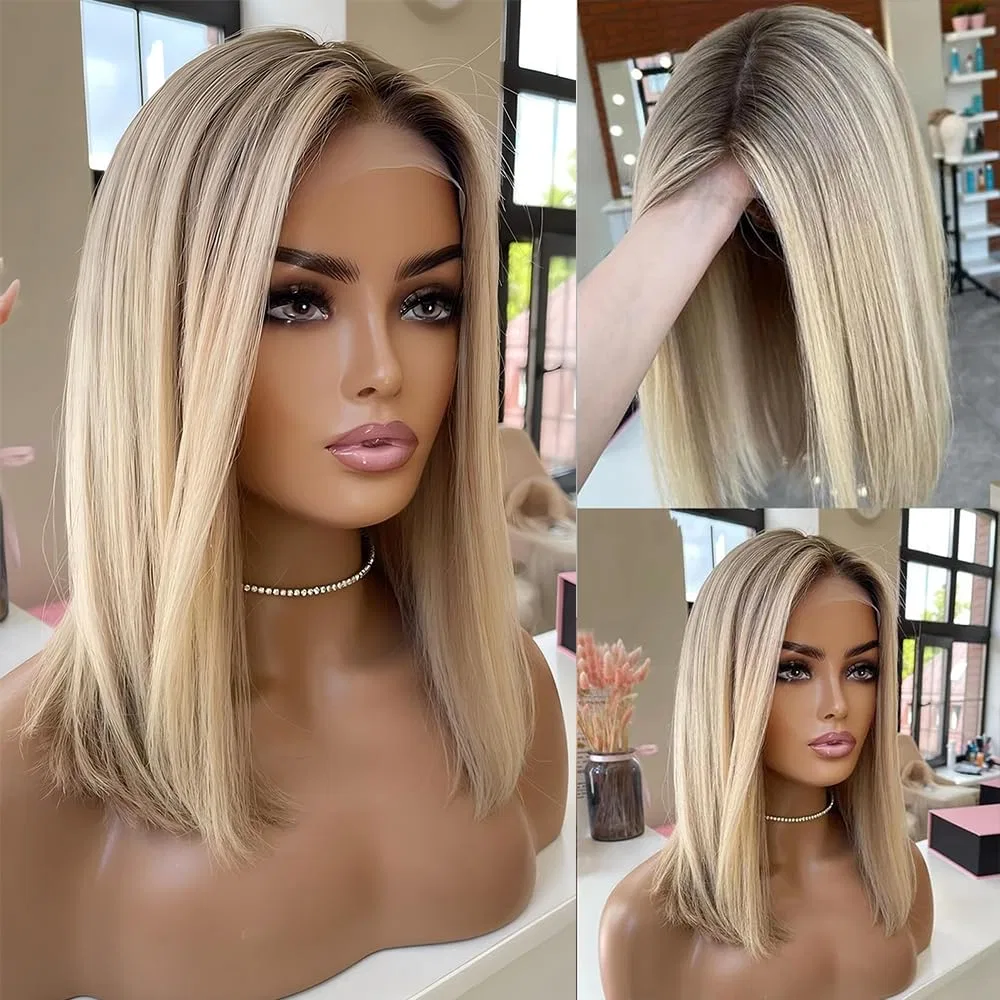 Парик-каре из натуральных волос «Vanilla Blonde» с плотностью 180% Afinska