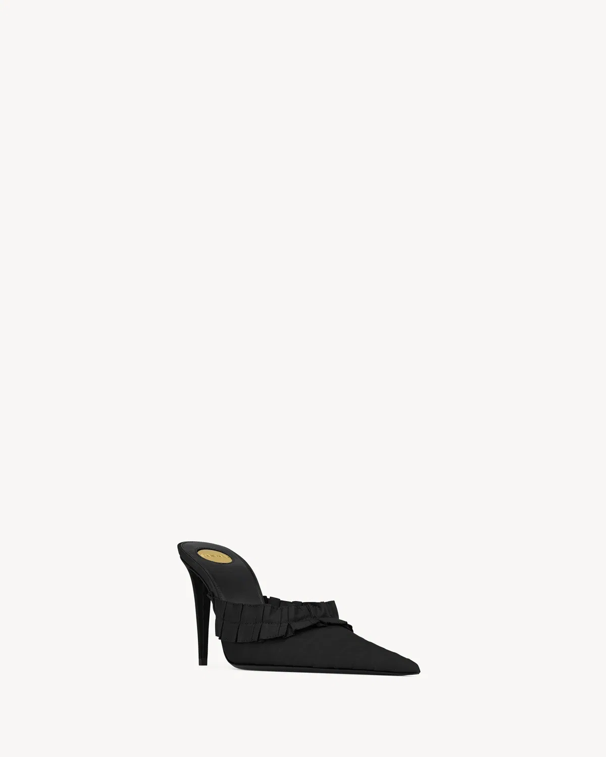 Мюли MADELEINE из шелковой тафты SAINT LAURENT, черный — фото 3