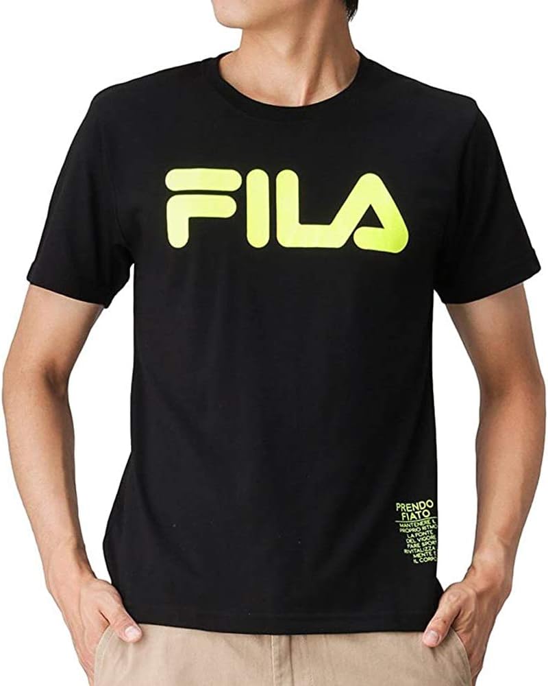 

Мужская футболка Fila с коротким рукавом и флуоресцентным принтом и логотипом FH7324, черный/желтый