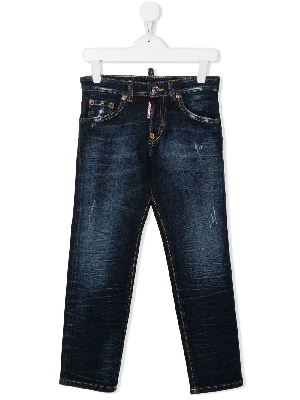 

Прямые джинсы с эффектом потертости DSQUARED2 KIDS, синий